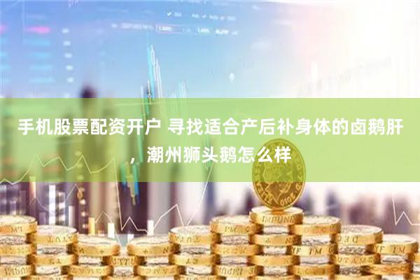 手机股票配资开户 寻找适合产后补身体的卤鹅肝，潮州狮头鹅怎么样